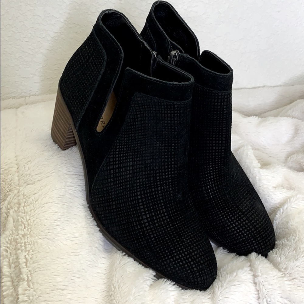 Lucky Brand Booties Black Suede SZ 9M